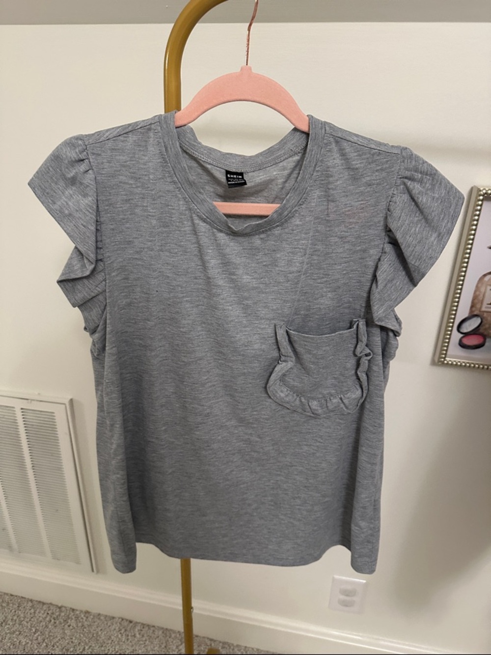 SHEIN Light Gray Crewneck Tee